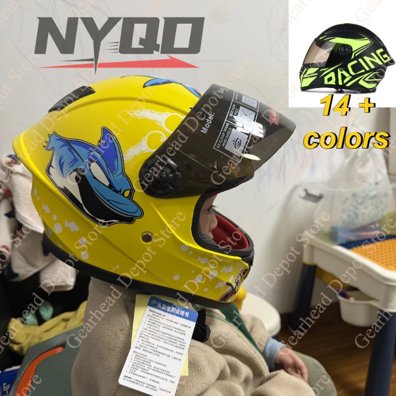 2026 Unisex Kids Motorcycle Riding Helmet Protective Gear Outdoor Safety Equipment in Bright Colors for Boys And Girls