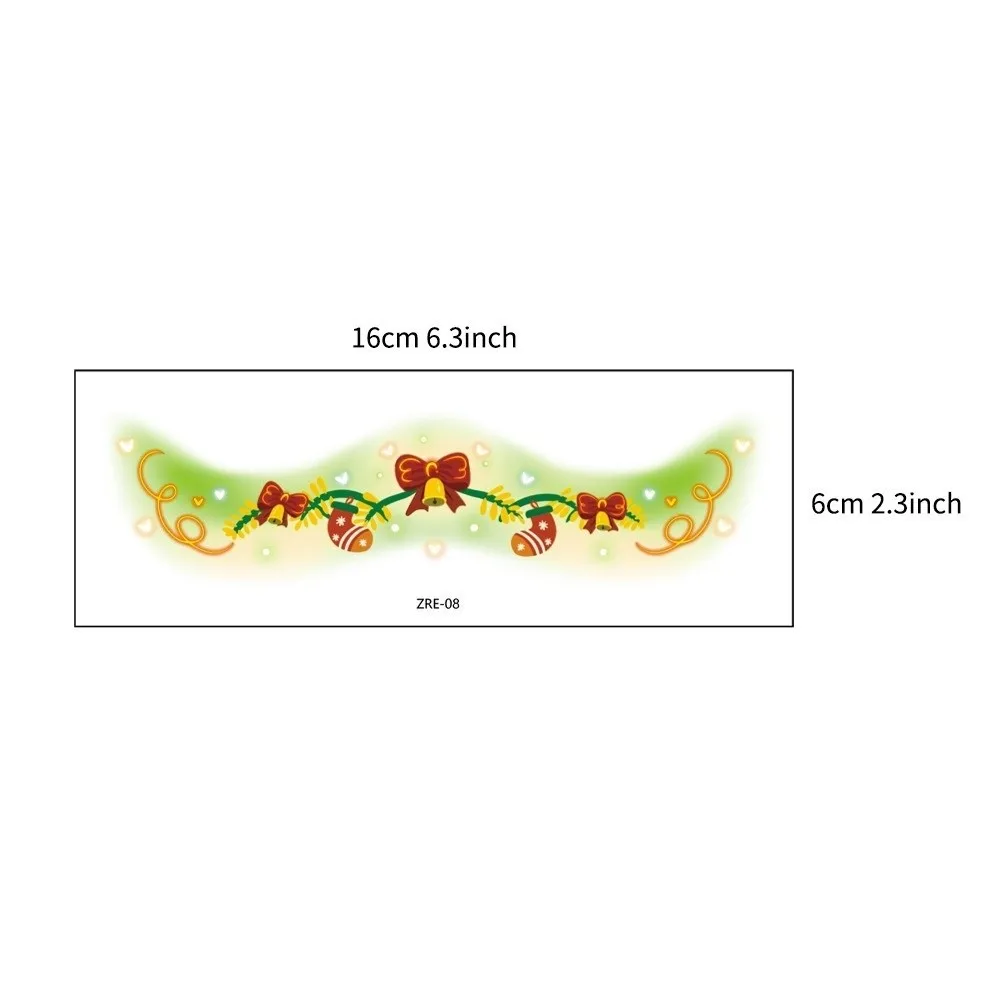 12 قطعة/المجموعة مقاوم للماء عيد الميلاد الوجه الوشم الملونة طويلة الأمد النمش ملصقات ندفة الثلج/ثلج شجرة عيد الميلاد #6