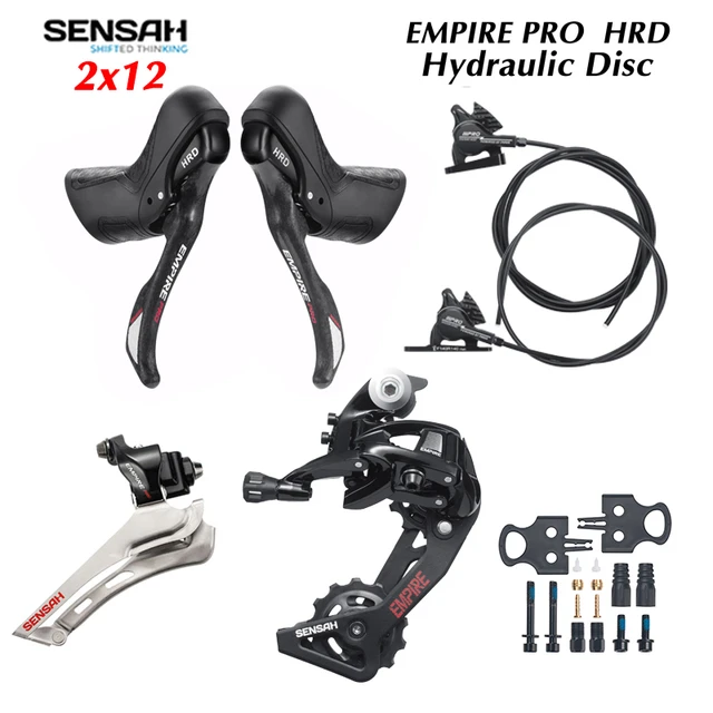 Sensahエンパイア-ロードバイク油圧ディスクブレーキディレイラー、カーボンギア、2x12s、hrdディスク、24s - AliExpress