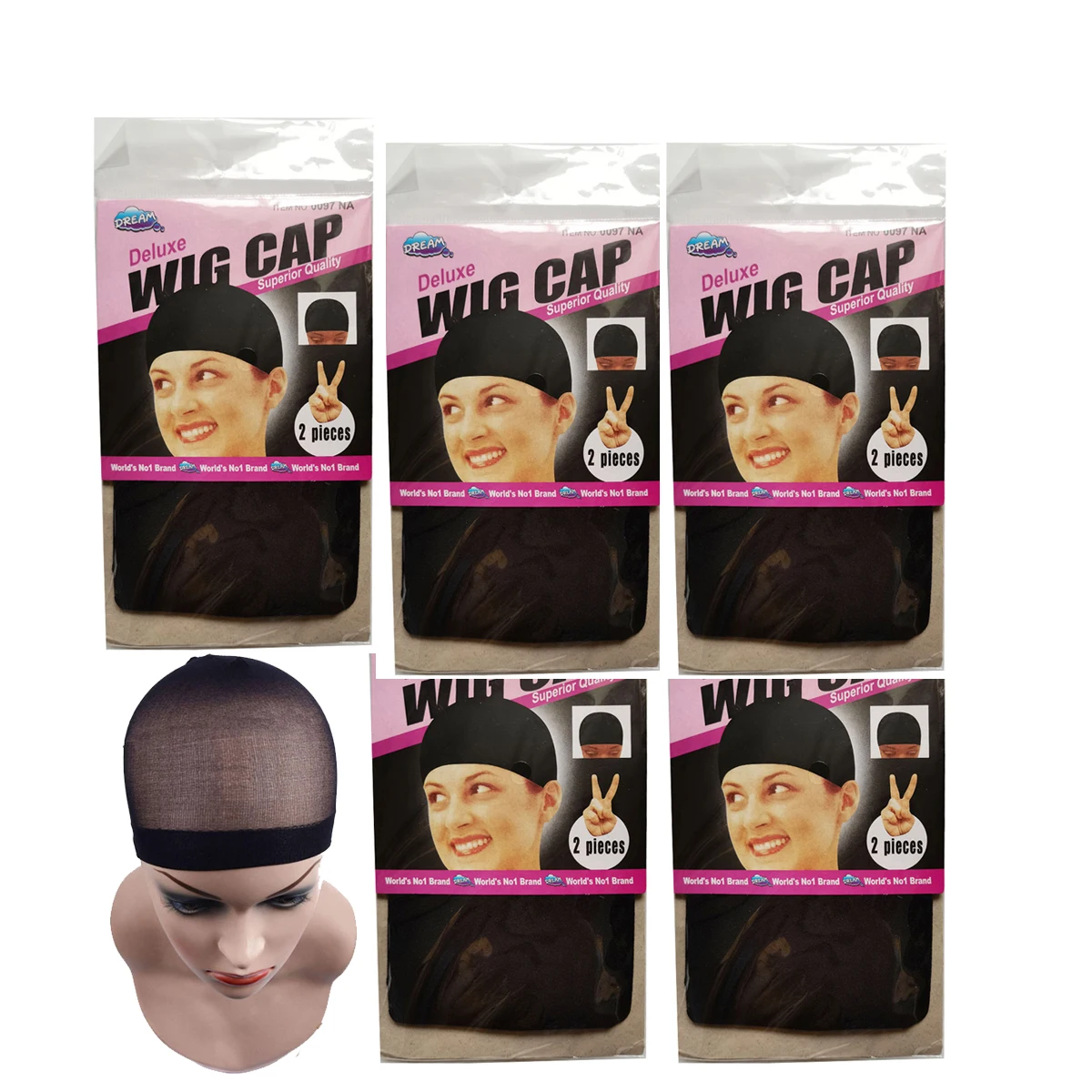 5Pack Women Nylon Wig Making Cap Mesh Stocking Wig Caps Invisible Hair Nets For Hair Wig Black Brown Salon Hairnet Wig Cap