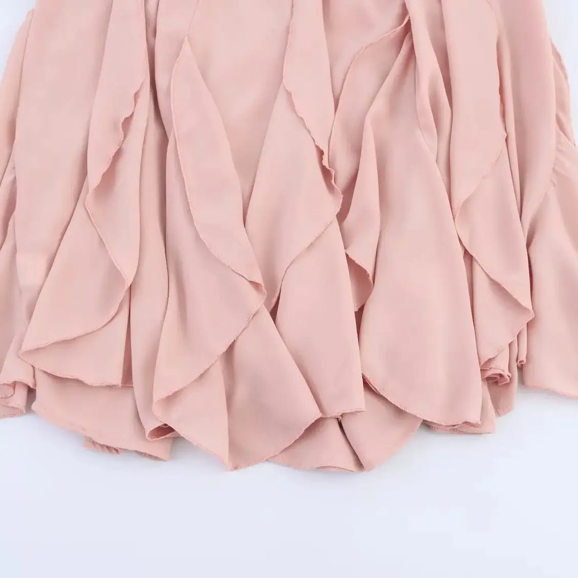 Women High waist mesh Pleated skirt Elastic waist solid color ruffled a-line midi skirt spring summer New Female Chic skirt