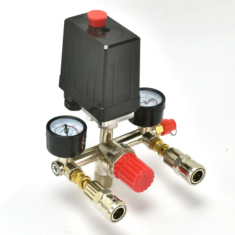 Industrial Oil Free Air Compressor Pressure Switch Assembly Bama Adjustable Outlet Valve 175psi Air Pump Control