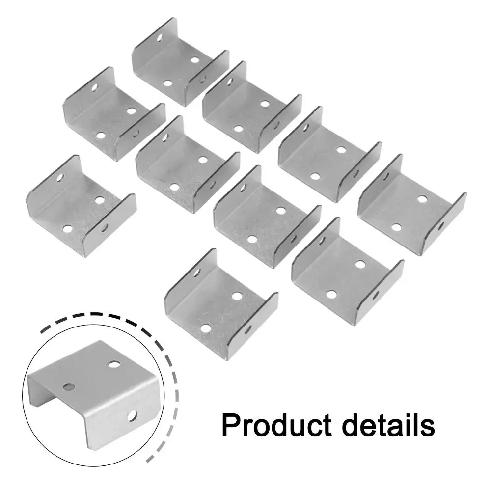 

Sturdy Fence Panel Clips Anti Rattling Weather Resistant Vertical Mounting Bracket Convenient Iron U-shaped Clips