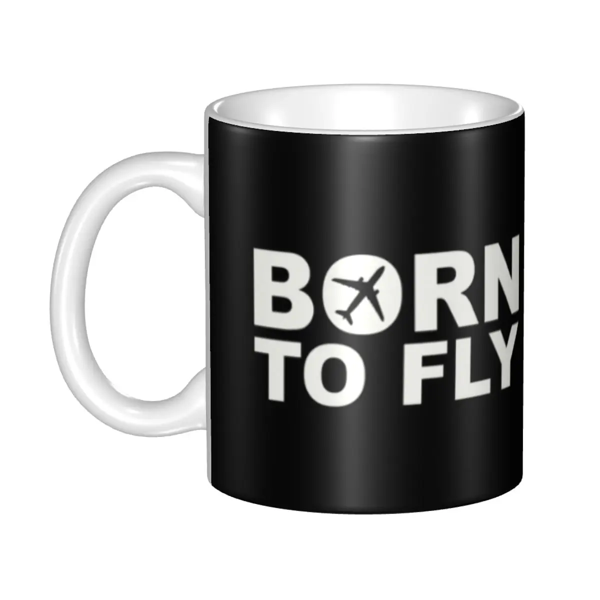 Personalized Born To Fly Captain Stripes Flight Pilot Mugs DIY Aviation Aviator Airplane Ceramic Tea Milk Coffee Cups