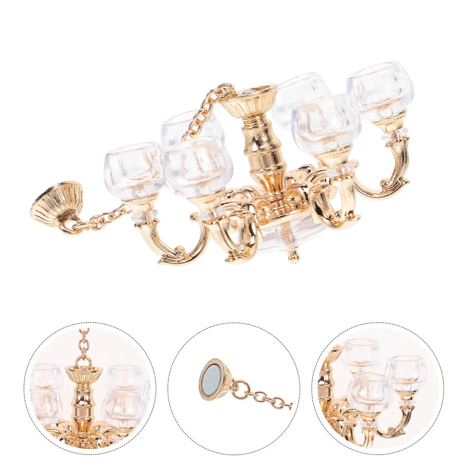 

Miniature Ceiling Lamp Alloy Mini House Chandelier 1 12 Scale Tiny Hanging Lamp Miniature Light Mini House Accessories