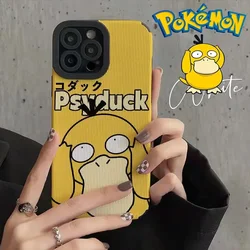 Cartoon Pokemon Psyduck Phone Case for IPhone 14 13 11 12 Pro Max XR XS 7 8 Plus Silicone Shockproof Soft Back Protection Cover