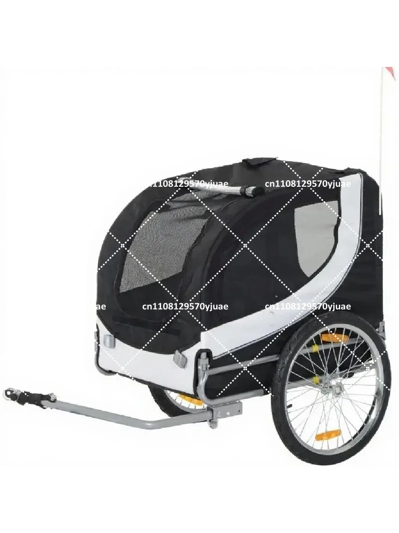 2-in-1 Twin Kids Bike Trailer, Foldable Pet Bicycle Trailer for Dog Cat Carrier Stroller