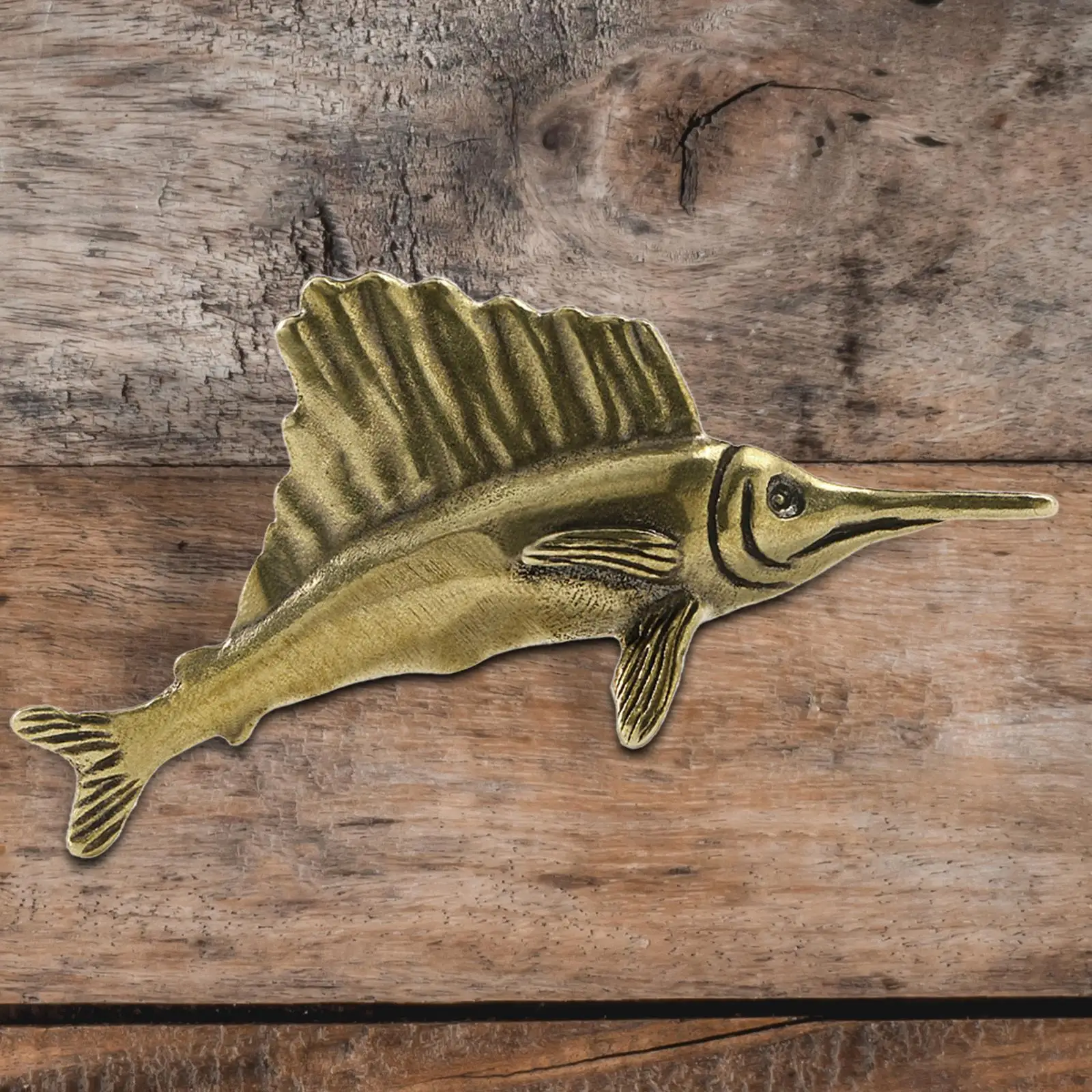 Tunny Scultura Opere d'arte Artigianato Decor Figurina di pesce autoportante in ottone in miniatura per la decorazione della tavola dell'ufficio Auto Soggiorno Camera da letto