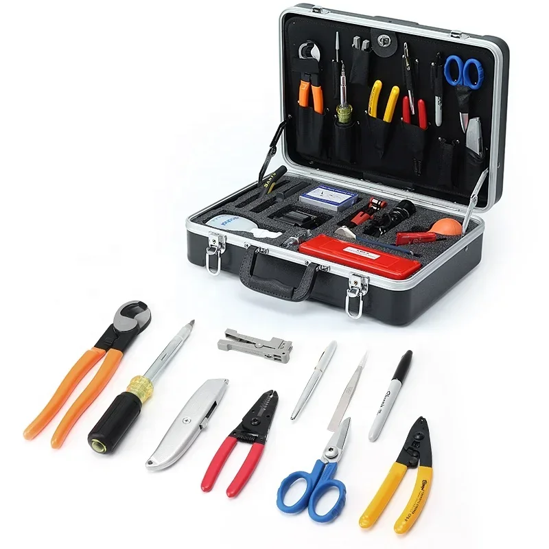 433X330X130MM Universal FTTH Fiber Optic Tool Kit Set Box