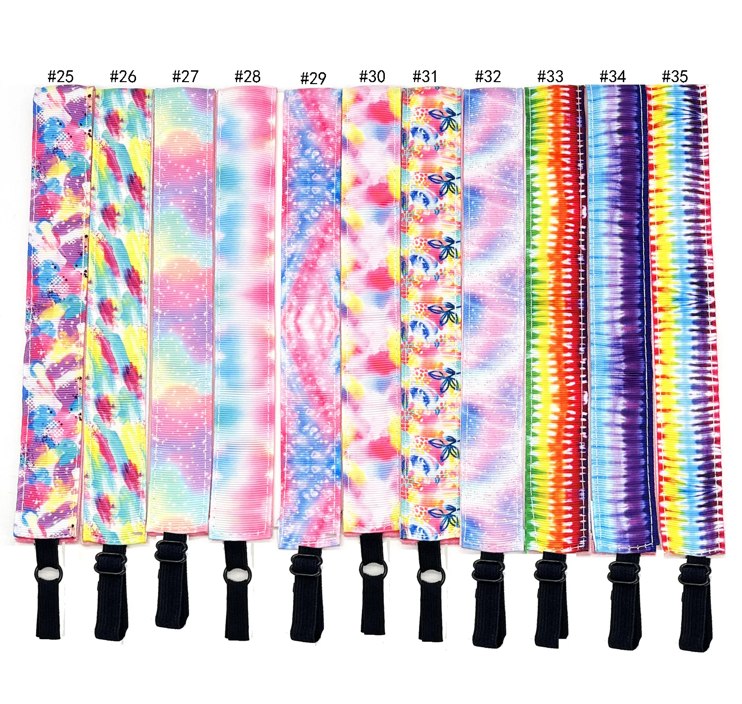 Fasce elastiche regolabili antiscivolo per ragazze fascia per capelli elasticizzata Tie Dye per ragazze adolescenti accessori per capelli dolci