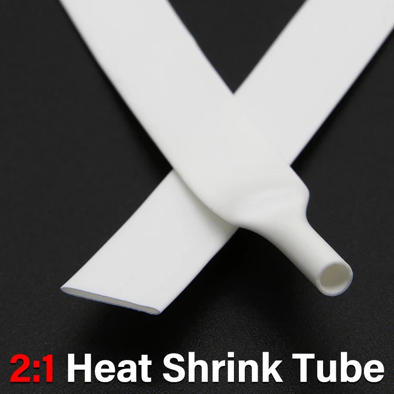 

1~50m 2:1 Heat Shrink Heatshrink Tube White Diameter 0.6mm ~ 80mm DIY Wire Repair Cable Protecctor Sleeving Wrap Tubing