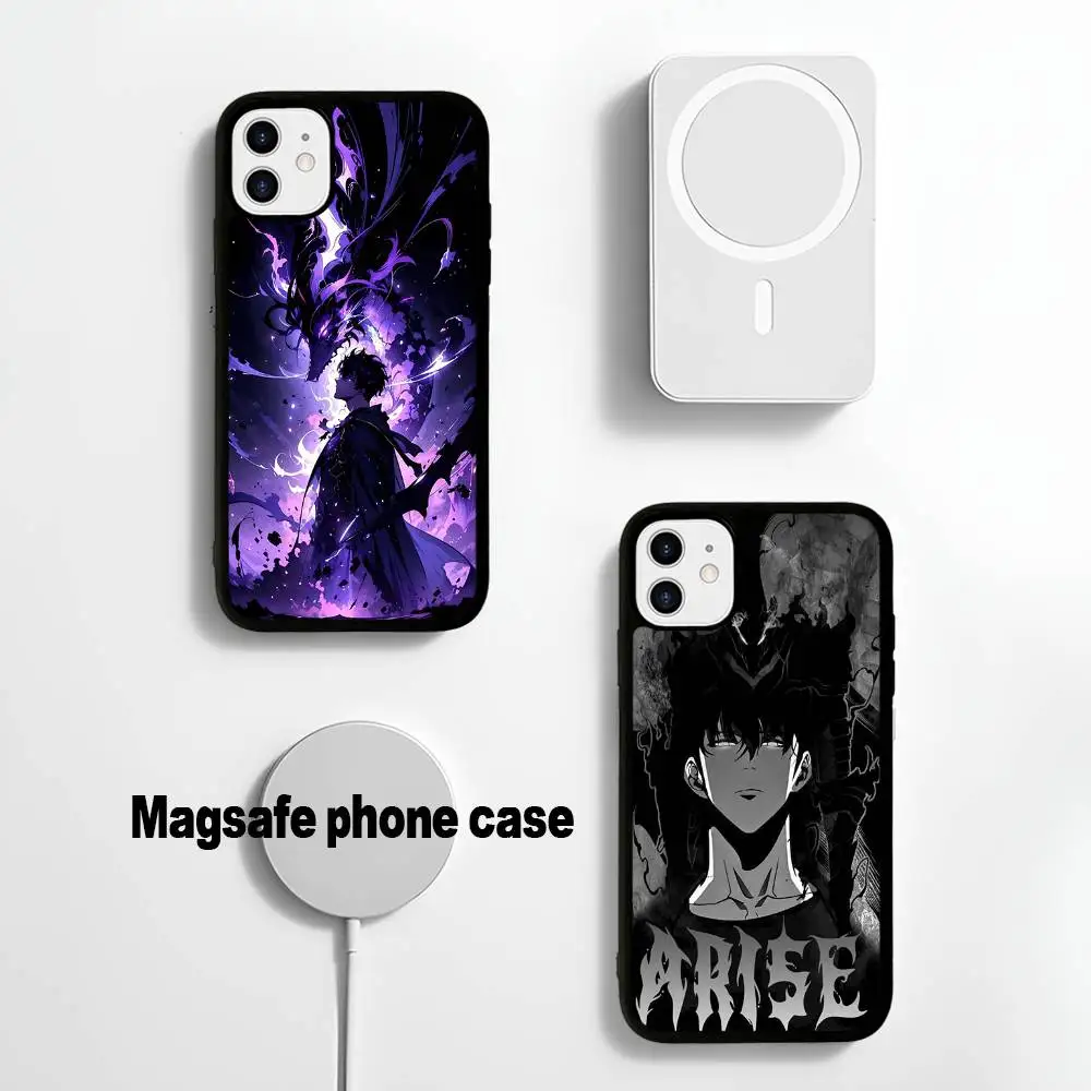 Quente clássico s-solo l-nivelamento anime caso de telefone magnético para iphone 16 14 13 12 15 pro plus para magsafe capa de carga sem fio