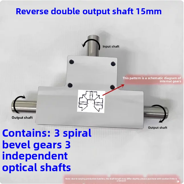 1:1 Ratio 90° Spiral Bevel Gear Box Single & Dual 15mm Output Shaft Corner Transmission Gear Reducer