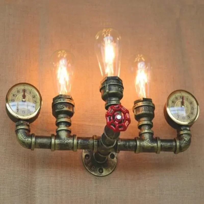 Tubo de água criativo lâmpada de parede do vintage luz led edison retro loft estilo industrial arandela luminárias arandela lampara pared