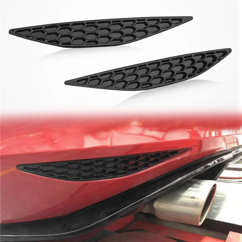 

2Pair Car Styling Honeycomb Tail Rear Fog Light Cover Trim For Golf 7 GTI MK7 2014-2018 Rear Bar Bumper Strips Sticker