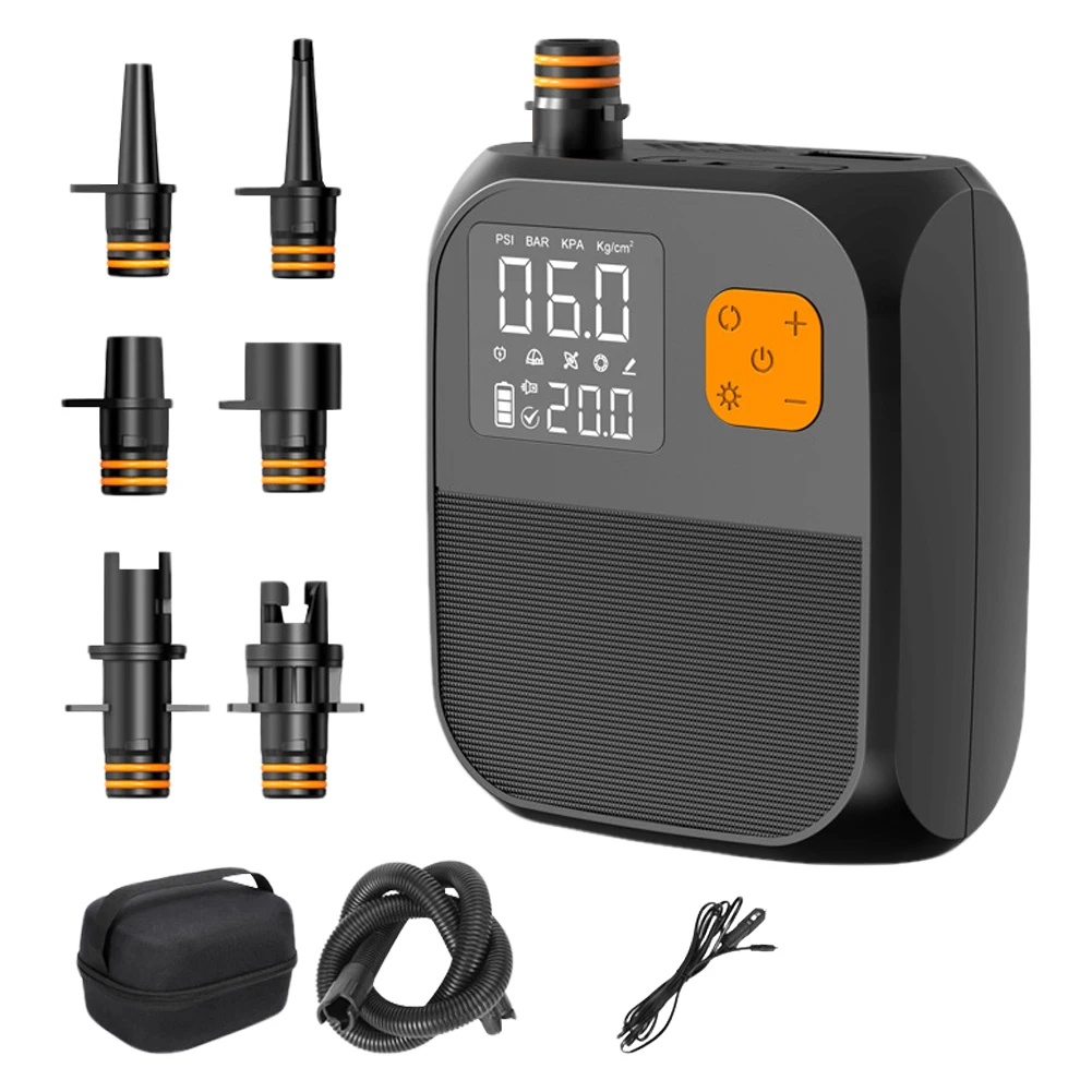 

Smart Air Pump Built-in Battery DC 15V 120W Inflatable DC SUP Pump 25PSI SUP Air Inflator for Paddle Board Inflatable Boat Kayak