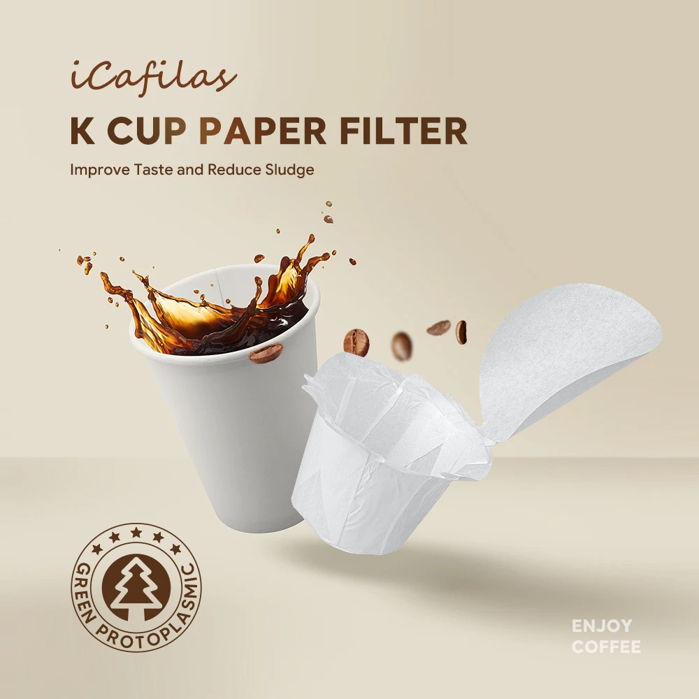 Disposable Coffee Paper Filters Replacement Kerig Filter Compatible with Reusable Single Serve Pods Keurig Coffee Maker