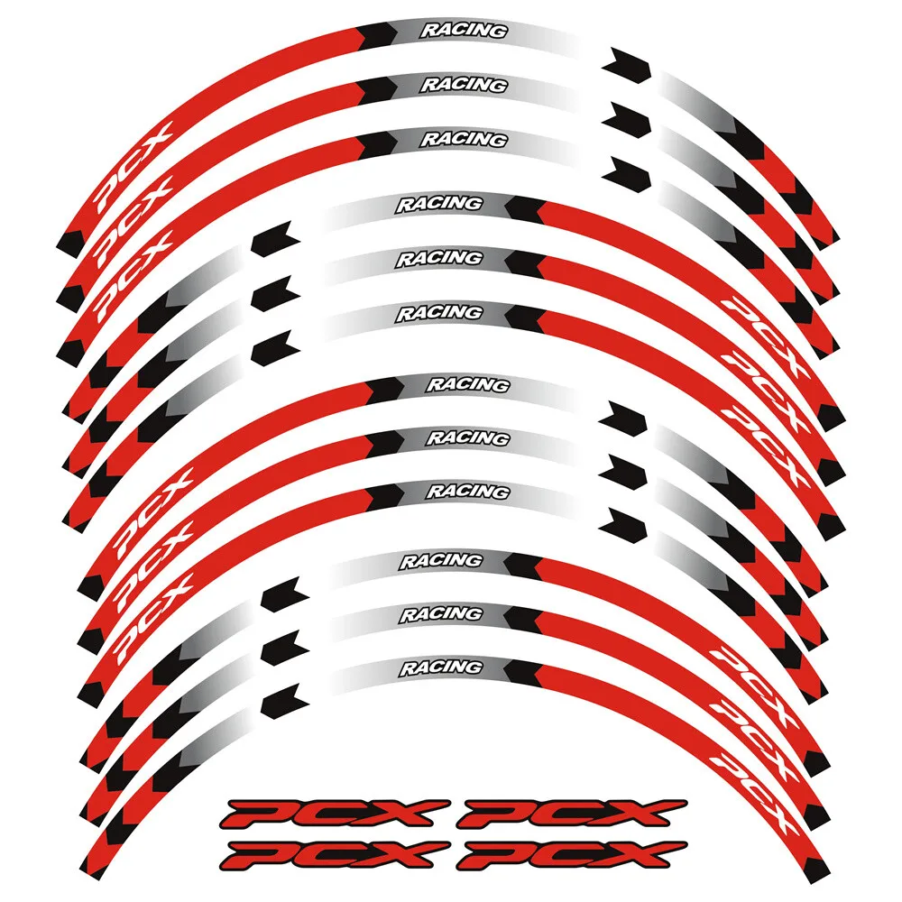 14"13" Wheel Reflective Sticker Vinyl Rim Decal DecalS StickerS WheelS For HONDA PCX125 PCX160  PCX150