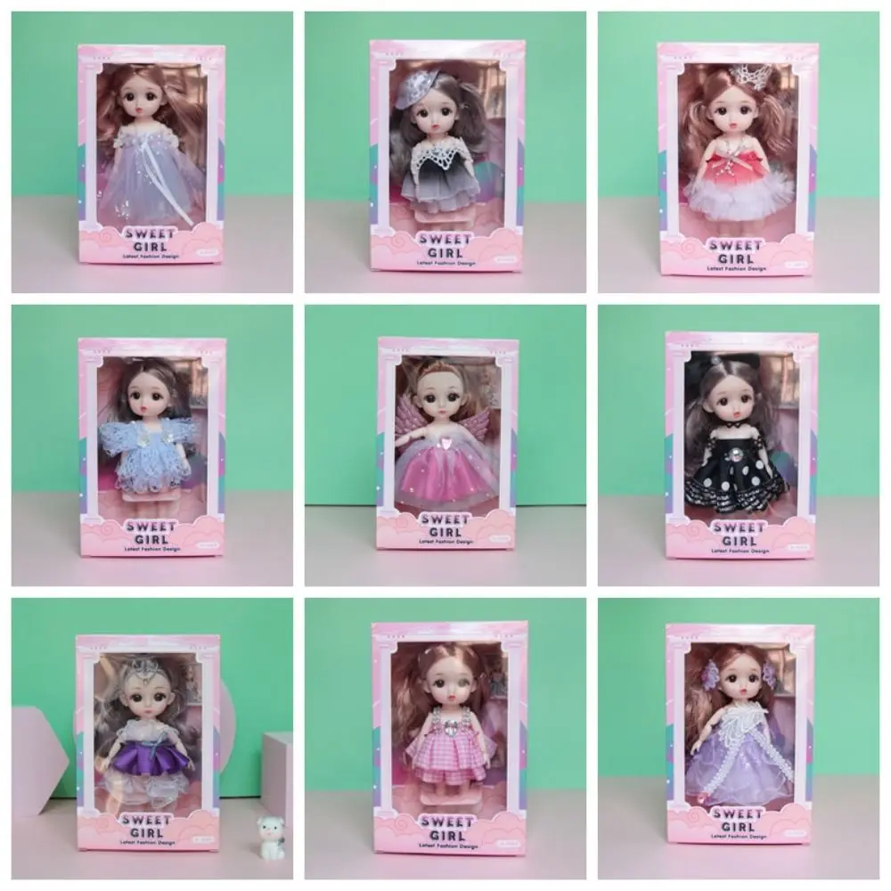 

Doll Set 13 Movable Jointed BJD Joints Dolls 3D Eye Dress Up Dressed Girl DIY Children's Girls Toy