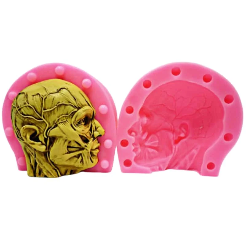 Anatomy Skull Silicone Mold DIY Conversion Resin Gypsum Candle Concrete Crystal Dropping Adhesive Special Mold Craft Production