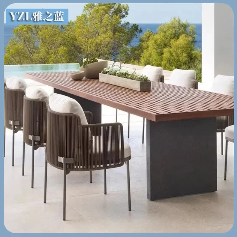 

Outdoor Teak Dining Table Nordic Courtyard Outdoor Solid Wood Tables And Chairs Villa Garden Outdoor Dining Teak