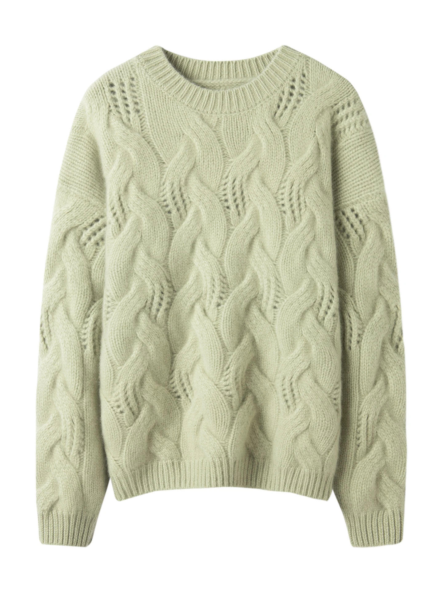 Luxury 100% Cashmere Women's Sweater Autumn Winter Knitwear Cable Knit Pullover Loose Coat Thick Jumper Long Sleeve Clothing Top