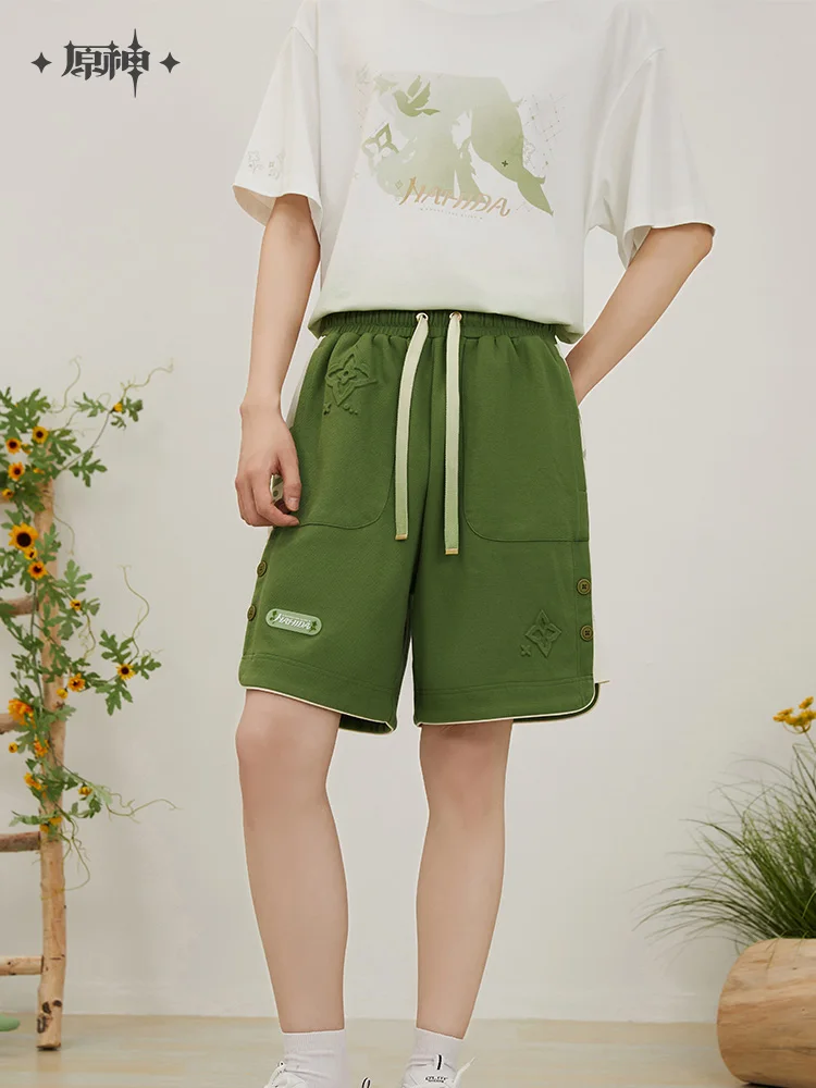 Game Anime peripheral Genshin Impact Nahida Theme Impression Shorts Two colors of beige green and dual color combination