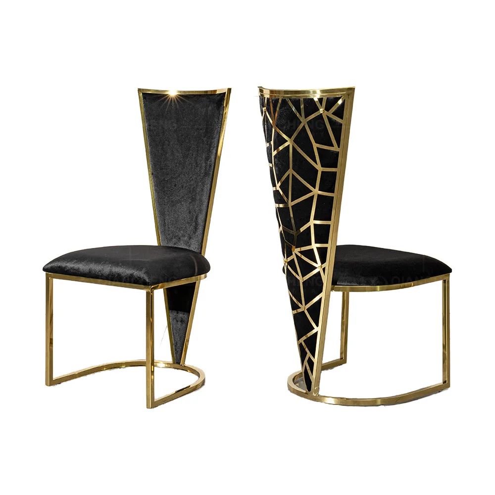 Italian light luxury dining chair modern simple home backrest stool stainless steel hotel Internet celebrit