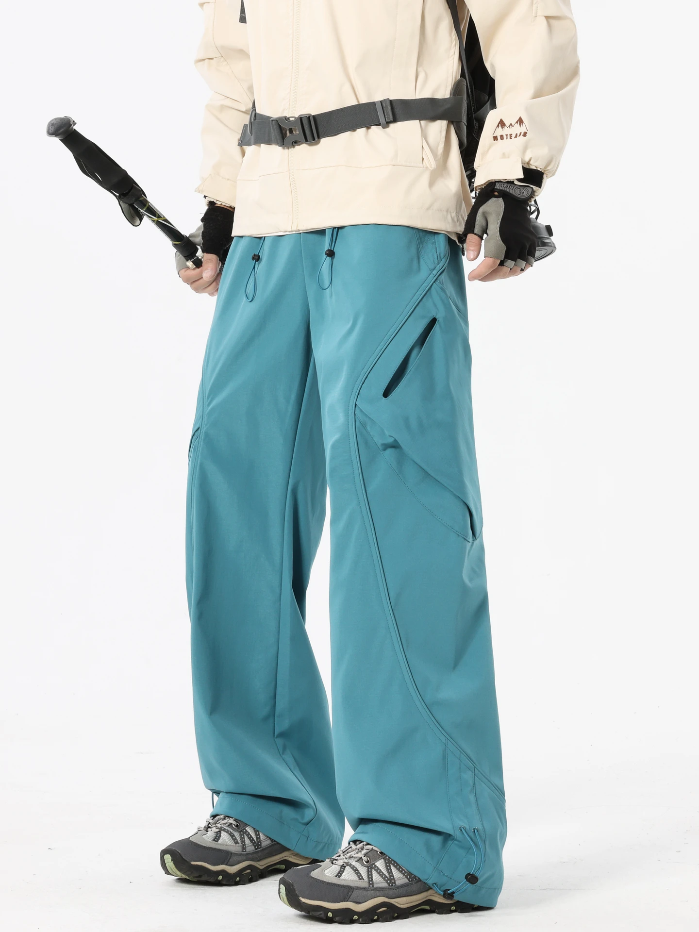 

Мужские походные брюки серии Outdoor Mountain, спортивные, с деконструктивным дизайном, прямые, рабочие, свободного кроя, повседневные