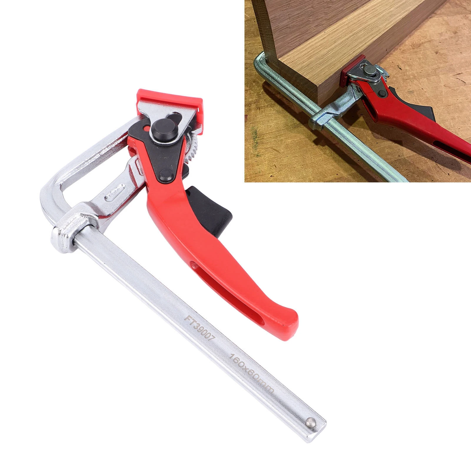 Ratcheting Table Clamp Aluminium Alloy  Rail Fixture Fixing Tool for Woodworking Ratcheting Table Clamp