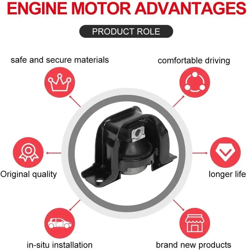 11MMPA861 4個 エンジンモーター＆トランスミッションマウントセット 2009-2013年式 トヨタ カローラ マトリックス 2009-2010年式 ポンティアック バイブ 1.8L FWD ブラック EM-0216