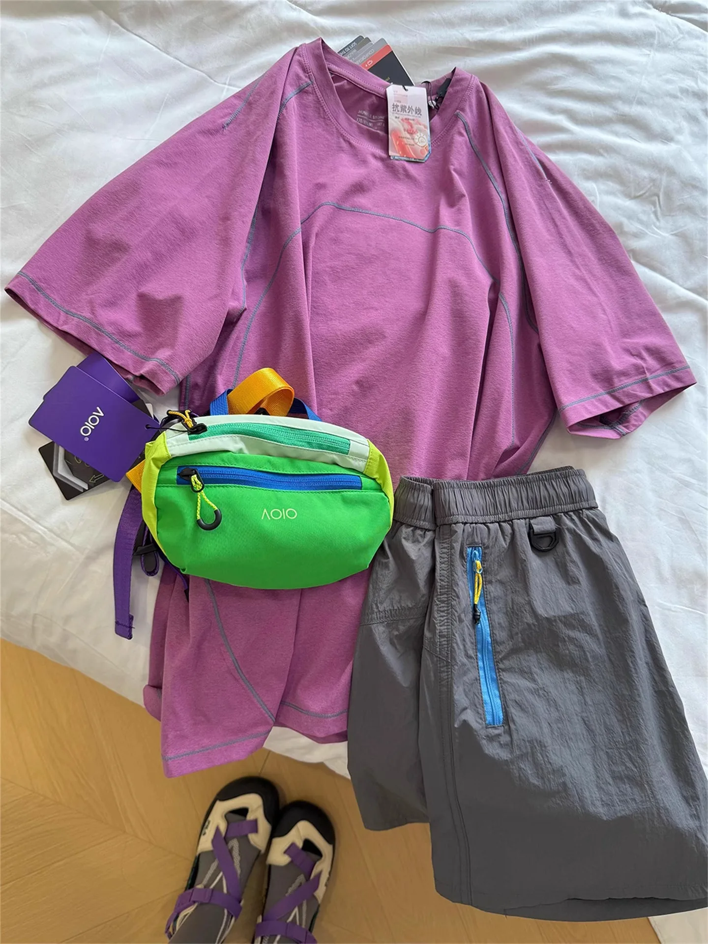 ラズベリーパープル 速乾 薄手 半袖 レディース Tシャツ 夏 アウトドア スポーツ ランニング 吸汗通気性 清涼感 サイクリング トレーニング ウェア