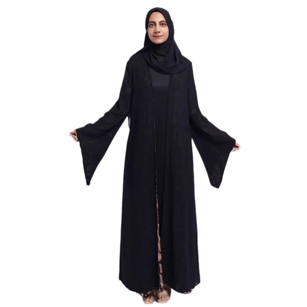 عبايات للنساء فساتين بطبعة الفهد شرابة قفطان رمضان المغرب دبي فساتين مزدوجة الجوانب عيد مسلم رداء جلابية طويل