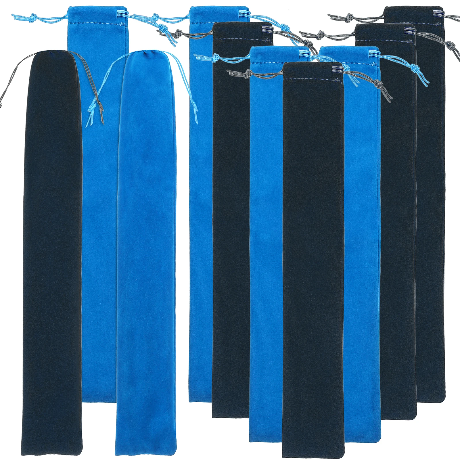 

10pcs Flute Storage Bag Suede Recorder Pouch Soft Lining Drawstring Closure Reusable for Clarinet Soprano Flute