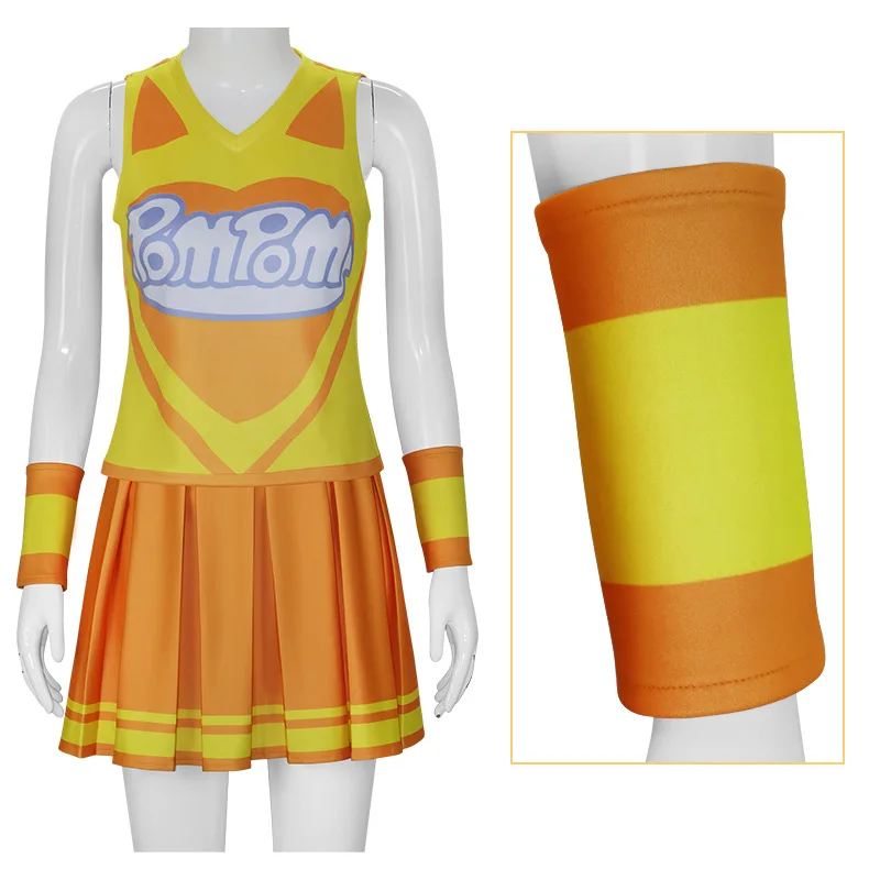 Narenare Cheer for You Misora Kanata Cosplay Costume Yellow Cheerleader Outfits Halloween Carnival Party Role Play Uniform Girls