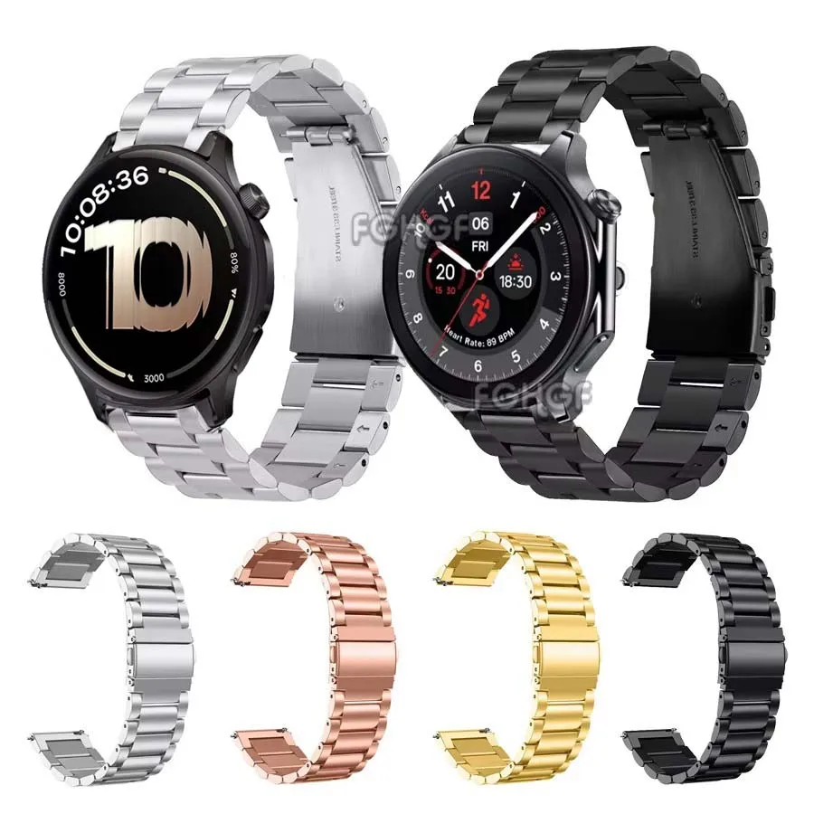Stainless Steel Watch Band For OnePlus Watch Lite 3 2R Strap Bracelet For Realme Watch 5 3 S Pro Wristband For OPPO Watch X 4Pro