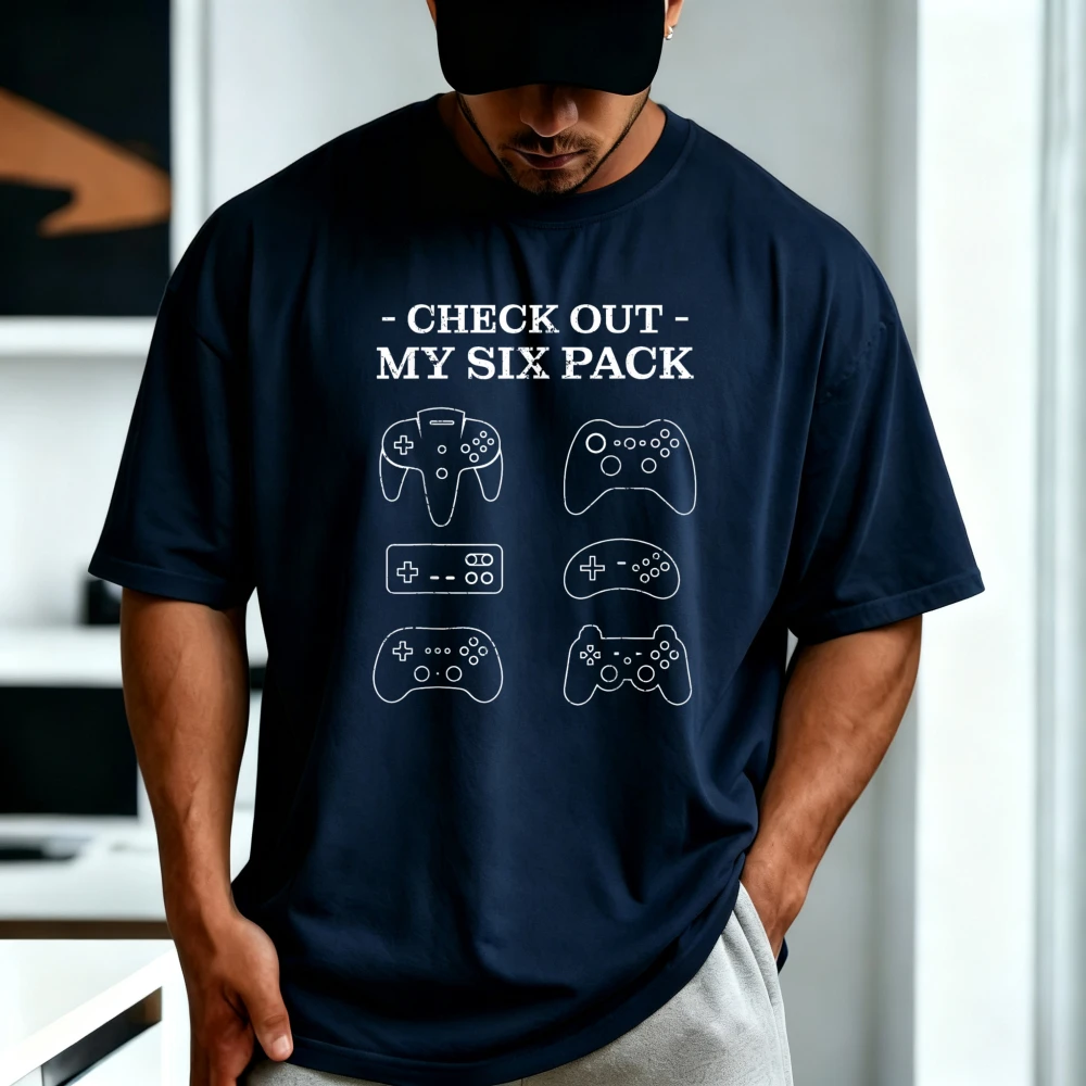 Check Out My 6 Six Pack Gamer Video Funny Gamers Gift T-Shirt Casual Fashion Loose Harajuku ACG Otaku Tshirt Cotton Summer Tees