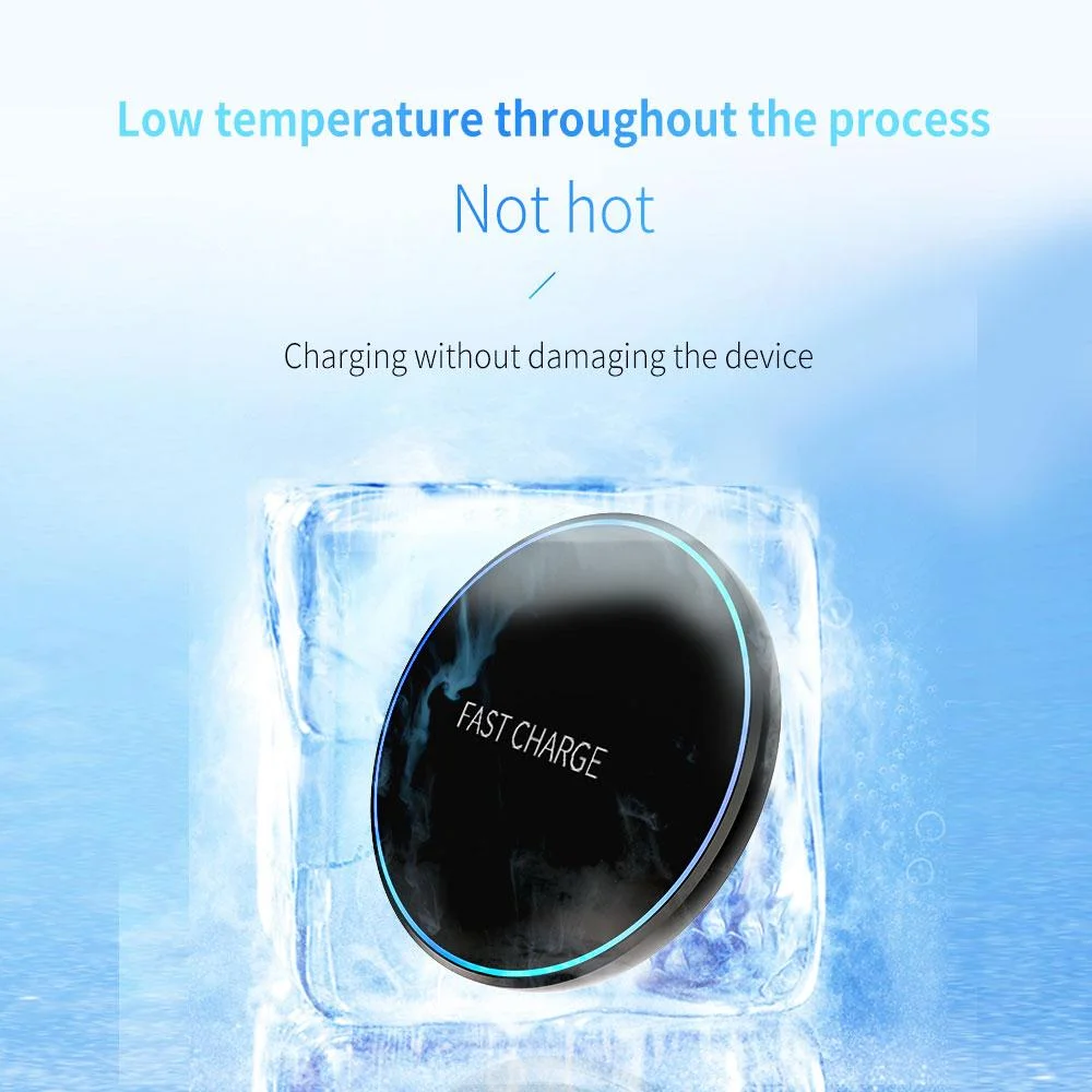 デスクトップワイヤレス充電器 15W急速充電 小型丸型デザイン Huawei Apple ワイヤレス携帯電話充電器ギフト