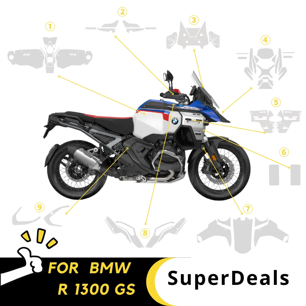 

For BMW R 1300 GS ADV Complete Paint Protection Film Real Material TPU Anti-scratch BMW r1300gs 2025 Explorer PPF
