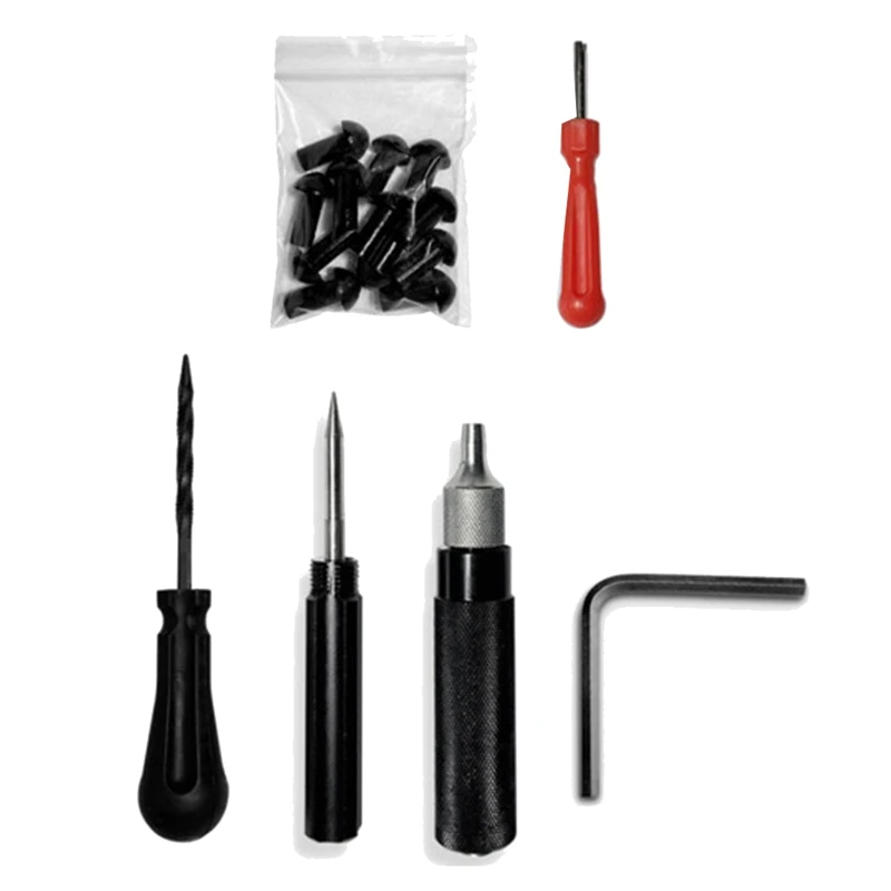 7 Pcs Car Motorcycle Tire Repair Plug Tools Set Tire Wheel Repair Kit Mushroom Plug Probe Nozzle