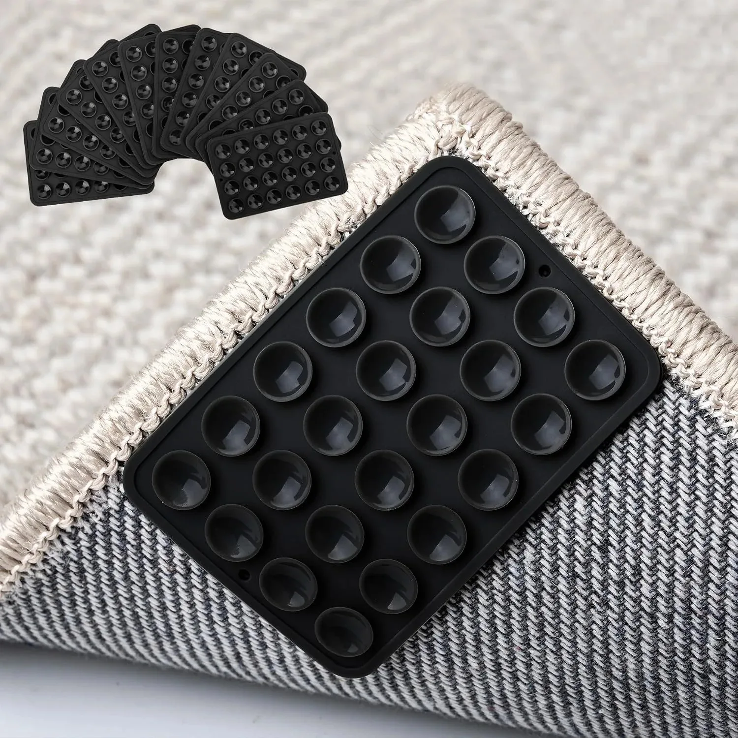 4/8PCS Reusable Carpet Anti-Slip Pads, Easy-to-Install Rug Grippers, Prevent Slipping, Curling, and Shifting, Durable Floor