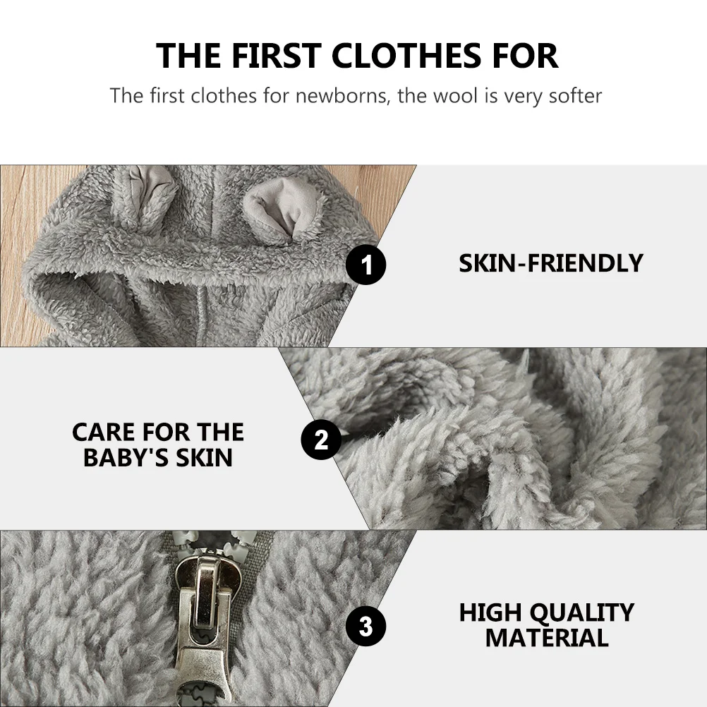 

1Pcs Baby Hooded Fleece Jumpsuit Newborn Warm Romper Soft Breathable Winter Party Christmas Halloween Birthday Wear