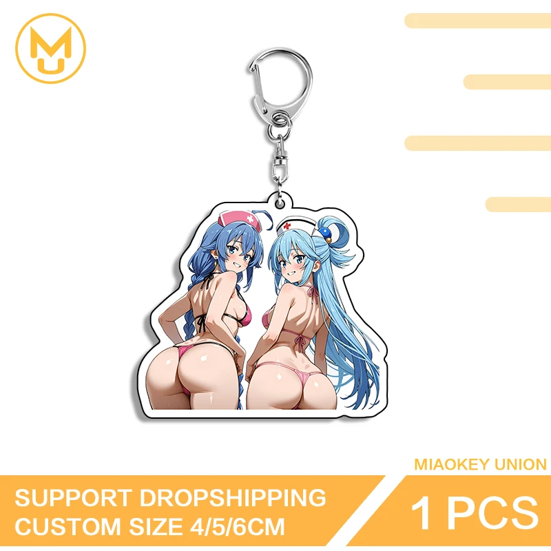 Sombrero de enfermera Bikini Aqua Roxy Migurdia Greyrat llaveros Venta caliente encantadores accesorios Waifus para amigos llavero de moda regalos