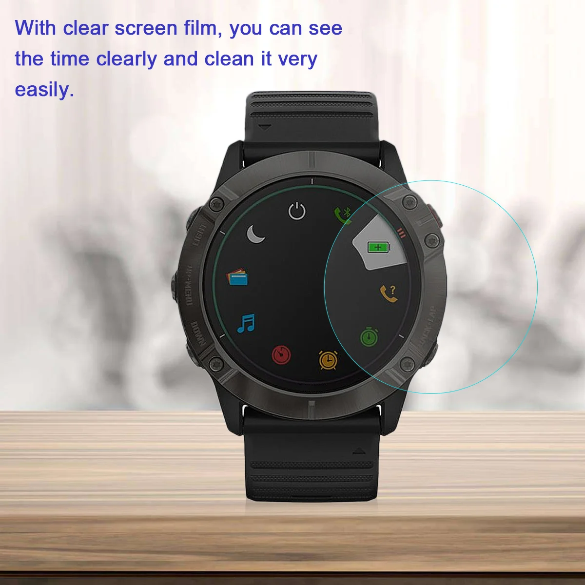 

6pcs Watch Tempered Glass Screen Protector Clear Durable Anti Scratch Film For Fenix6S Round Watch Protection Glass Film