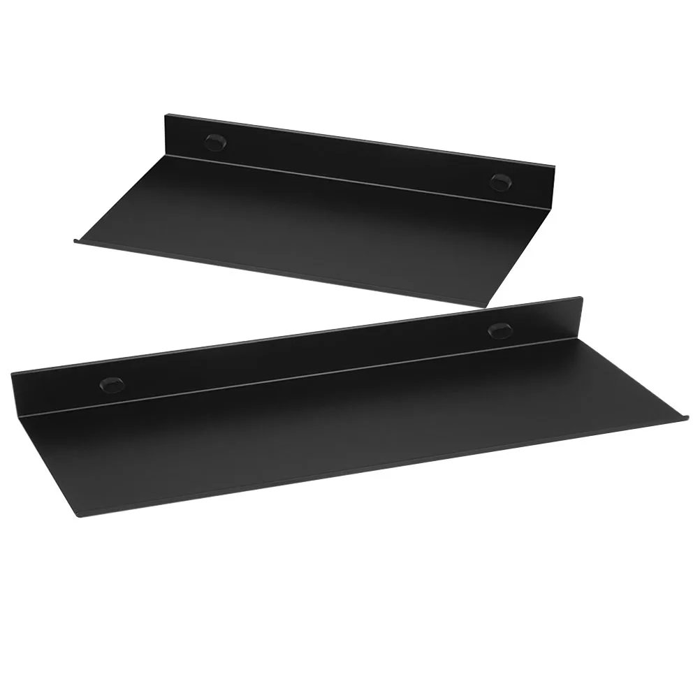 

2 Pcs Black Bathroom Rack 20cmx30cm Wall Mount Shelf Space Saver Metal Floating Shelves Aluminum Shower Storage Holder