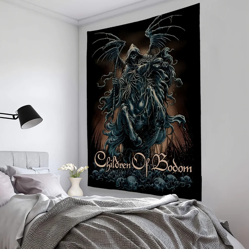 C-Children Of BodomS Heavy Rock Tapestry Bedroom Living Bar Garden Outdoor Microfiber Festival Decoration Background Art Banner