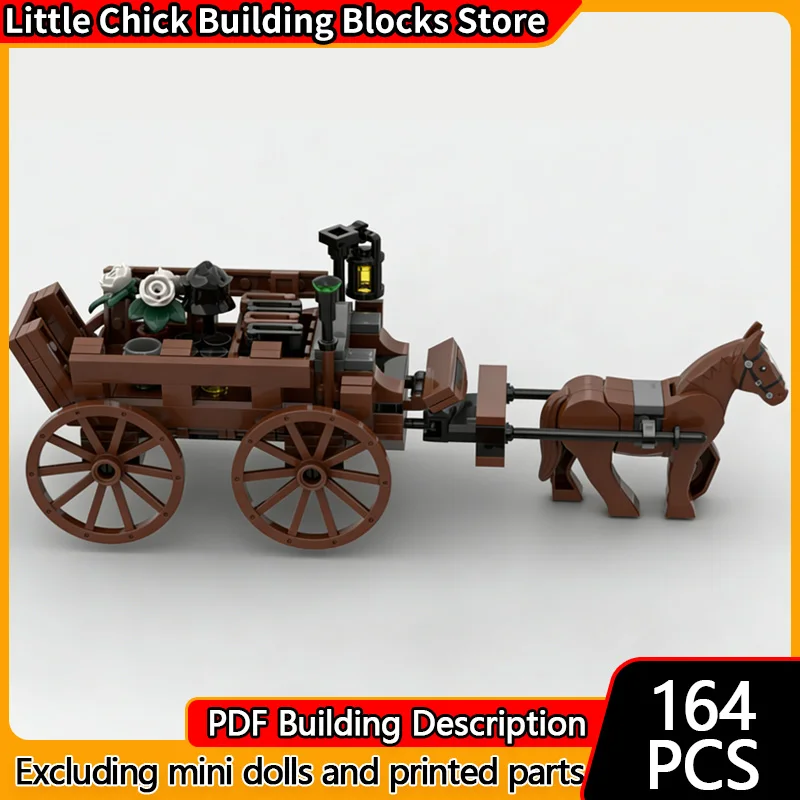 

Medieval Castle Model MOC Building Bricks Medieval Carriage Modular Technology Gifts Holiday Assemble Children Toys Suit