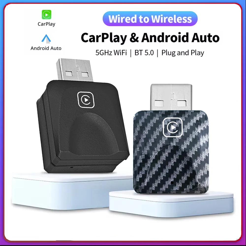 

Mini Wireless Carplay Adapter 2 In 1 Android Auto Carplay Dongle Ai Box Plug and Play for Volkswagen Toyota Peugeot Volvo