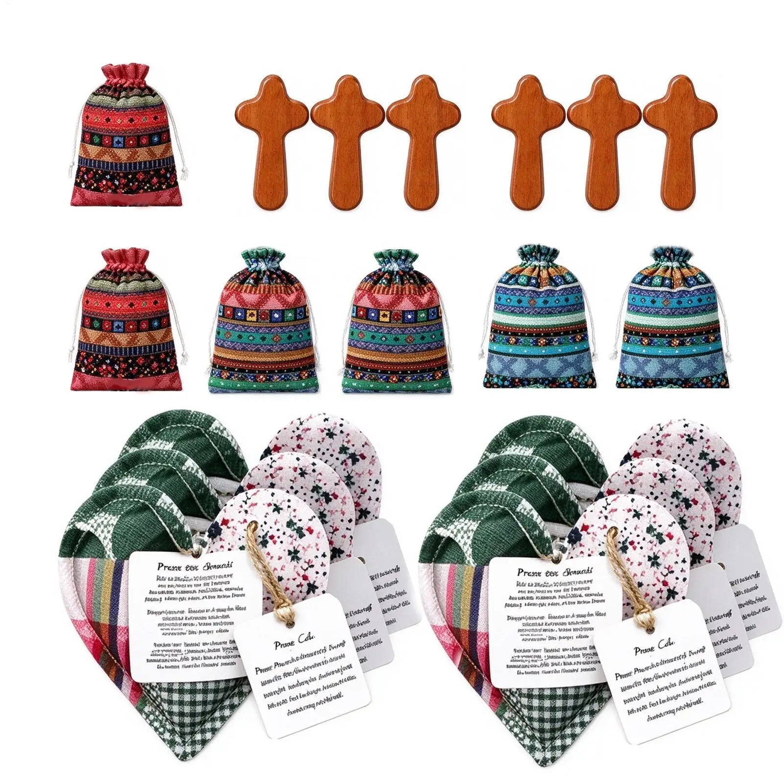 Pocket Prayer Quilt 6 Pack Religious Handmade Mini Scripture Fabric Inspirational Quilted Pocket Prayer For Christmas Christian
