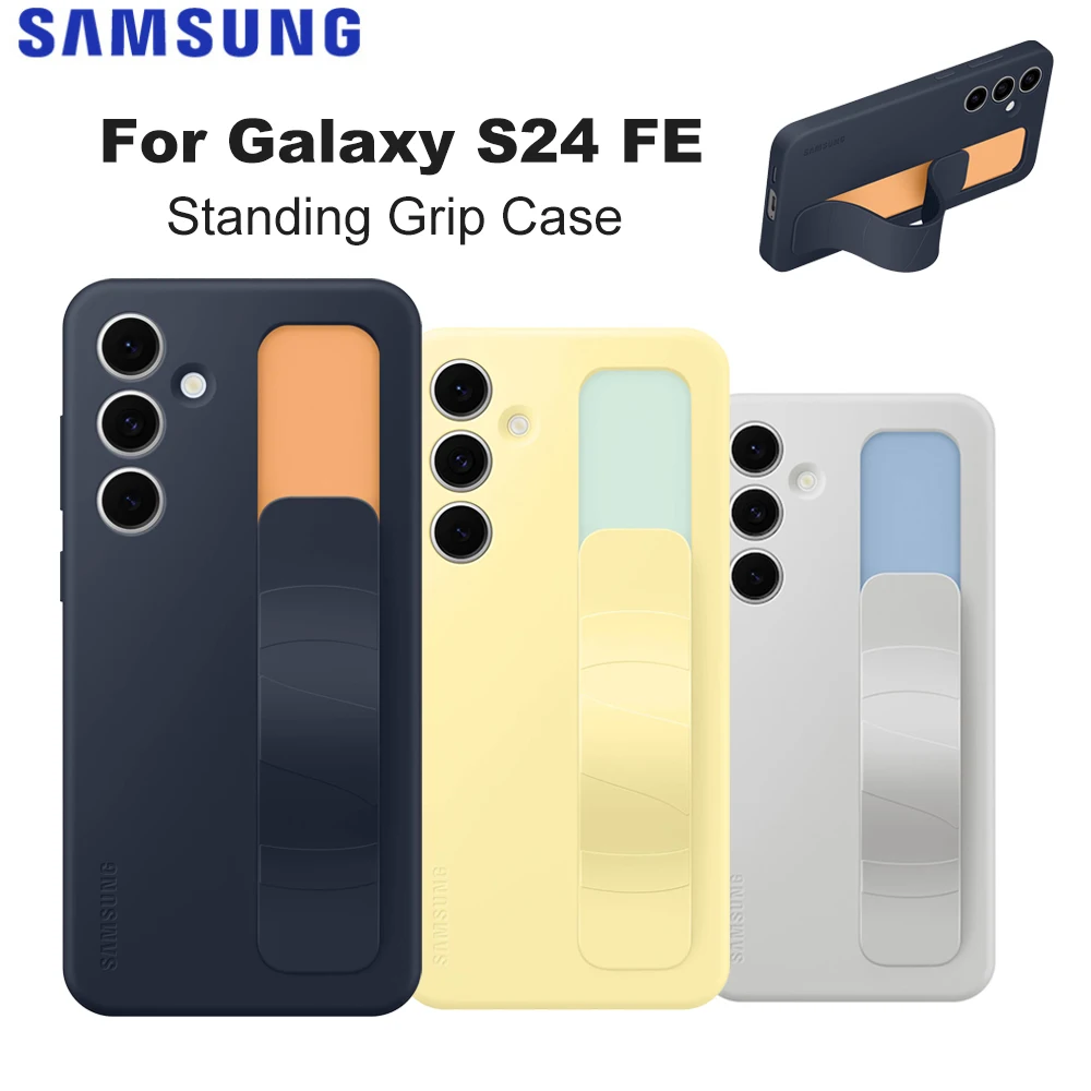 Original SAMSUNG Galaxy S24 FE Standing Grip Phone Case for Galaxy S24 FE with Hand Strap Standing Grip case